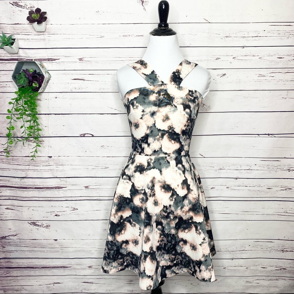 Love…Ady Pink & Black Floral Party Dress Size Small